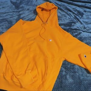 Mustard Yellow Champion Hoodie